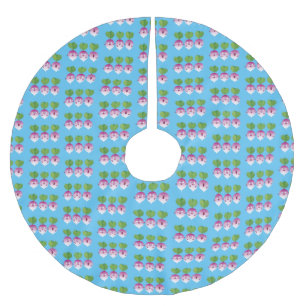 Sjunkande tecknad av grönsakstrio i Cute turnip Julgransmatta Borstad Polyester