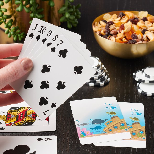 Sjunket Skepp Och Fisk Casinokort (Skapare uppladdad)