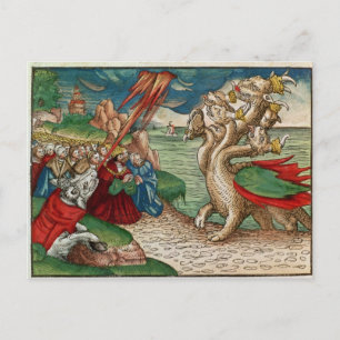 Sjunkröd serpent från Bok av Vykort