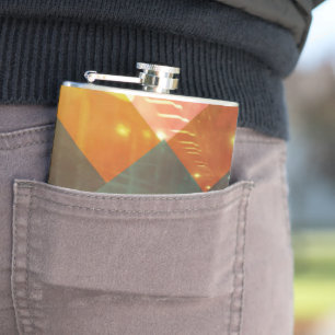 Sjuttids Orange Abstrakt Techno Triangles Fickplunta