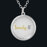 Sjuttio AF Funny 70th Birthday Gift Silverpläterat Halsband<br><div class="desc">Den här roliga 70:e födelsedagskalkens skämtgåidé är perfekt för alla som firar 70-årsdagen! Det roliga talesättet "sjuttio af",  som är en underbar presentidé som de kommer att kärlek!</div>