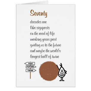 Sjuttio - en lustig 70:e bithday-dikt hälsningskort