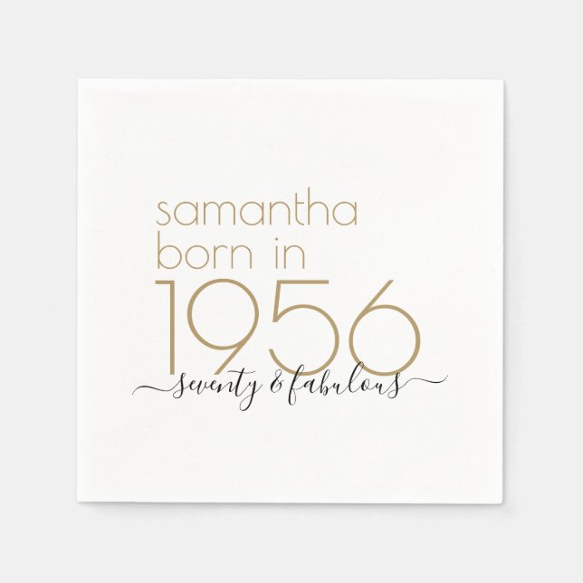 Sjuttio fantastiska födda 1956 70-årsfest pappersservett (Framsidan)