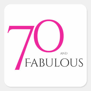 Sjuttio och fantastisk minimal rosa 70-årsdag fyrkantigt klistermärke
