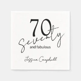 Sjuttio och fantastisk svart 70-årsdag pappersservett