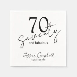 Sjuttio och fantastisk svart 70-årsdag pappersservett