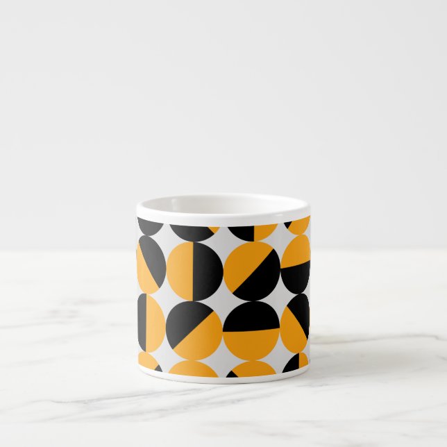 Sjuttio stil, geometriska halvcirklar. espressomugg (Framsidan)