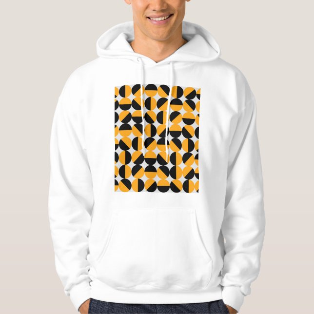 Sjuttio stil, geometriska halvcirklar. hoodie (Framsida)