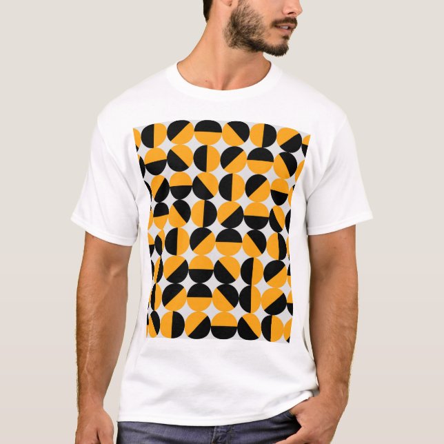 Sjuttio stil, geometriska halvcirklar. t shirt (Framsida)