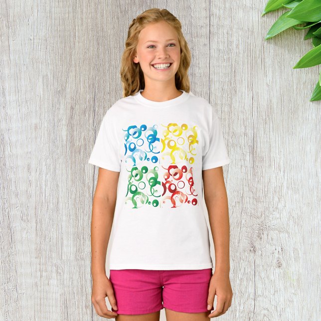 Sjuttiotalet Färg och Shapes Girls T-Shirt (Skapare uppladdad)