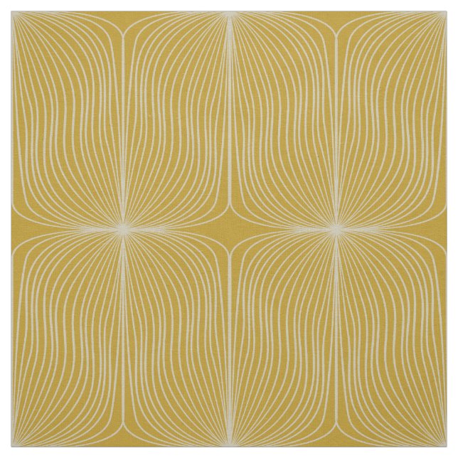 Sjuttiotals gult mönster tyg (Provkarta)