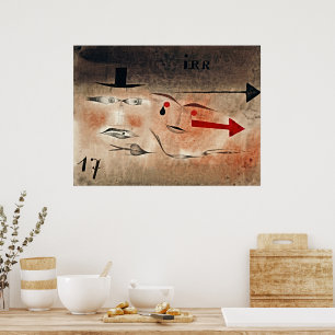 Sjutton galningar - Paul Klee surrealistisk affisc Poster