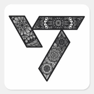 Sjutton logotyper fyrkantigt klistermärke