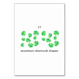 Sjutton schamprock-former för anpassningsbar-numme bordsnummer