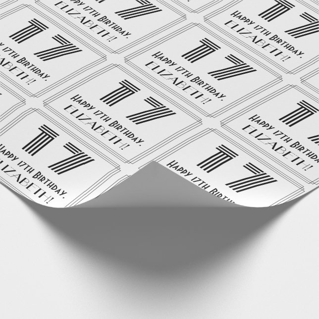 Sjuttonde födelsedagen: Art Deco Inspired Stil "17 Presentpapper (Hörn)
