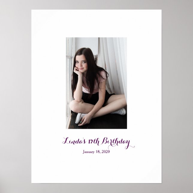 Sjuttonde födelsedagsskylten i Party-styrelsen 17: Poster (Framsidan)