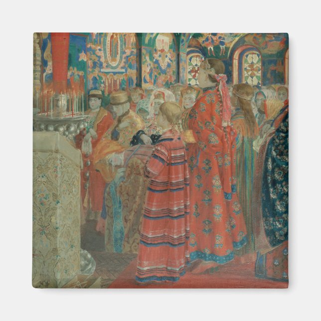 Sjuttonhundratalet ryska kvinnor i kyrkan magnet (Framsidan)