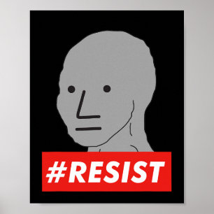 Sjw Wojak-PM för icke-funktionsbart NPC-tecken som Poster