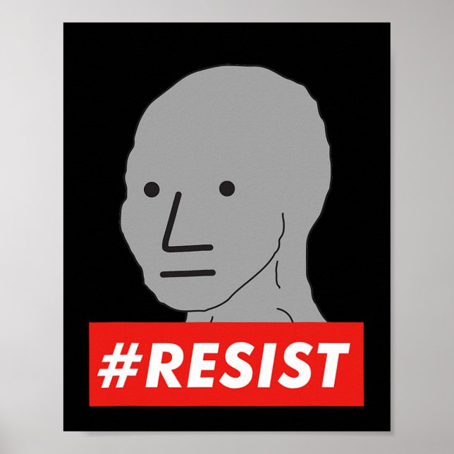 Sjw Wojak-PM för icke-funktionsbart NPC-tecken som Poster (Framsidan)