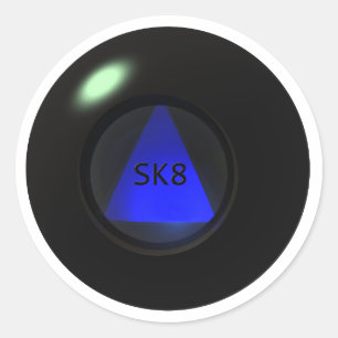 sk8_ball runt klistermärke