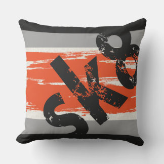 Sk8 - Skateboard Ord Pillow Orange Charcol Grått Kudde