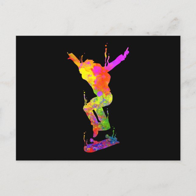 Sk8 Skateboarder Skatepark Sk8ing Skatehall Vykort (Framsida)