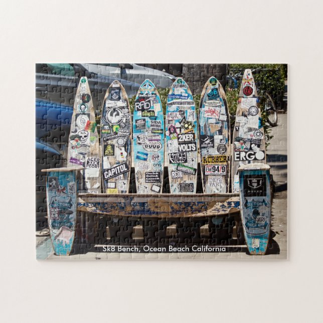 Sk8 stiger ombord tar av planet jigsawen pussel (Horisontell)