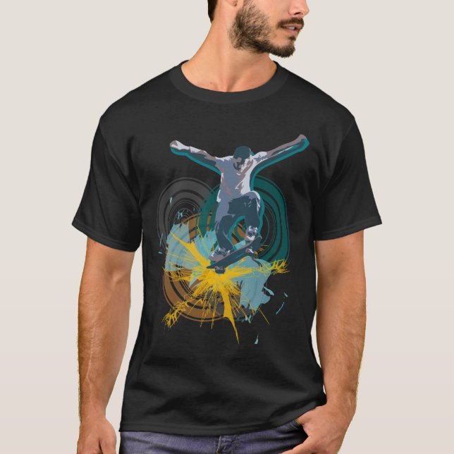 Sk8boarder-manar mörka skjortor tee (Framsida)
