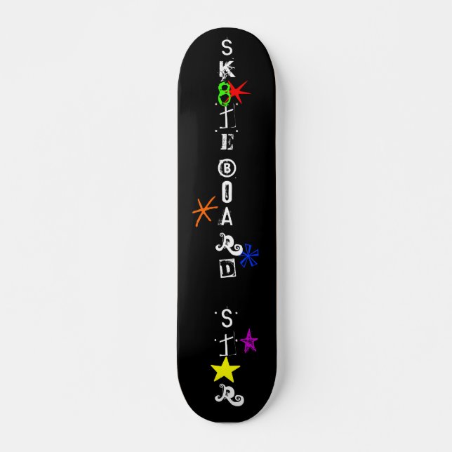 "Sk8teboard St*r" Skateboard Bräda 19,5 Cm (Framsida)