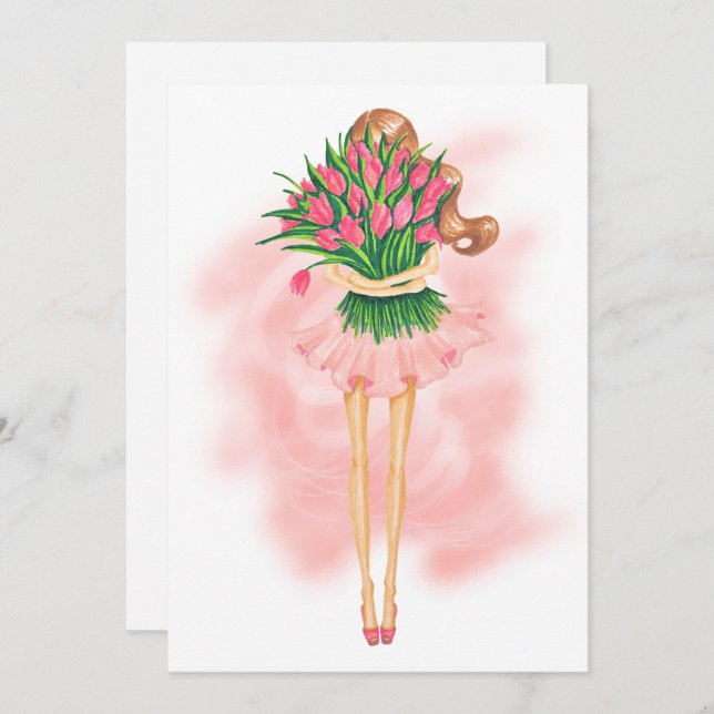 Sk Rosa Födelsedagsfest Inbjudan (Fram/baksida)