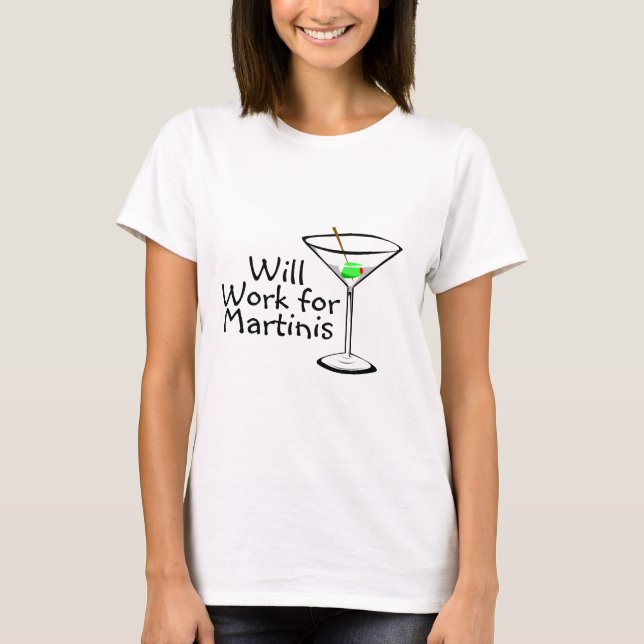 Ska arbete för Martinis Tee Shirt (Framsida)