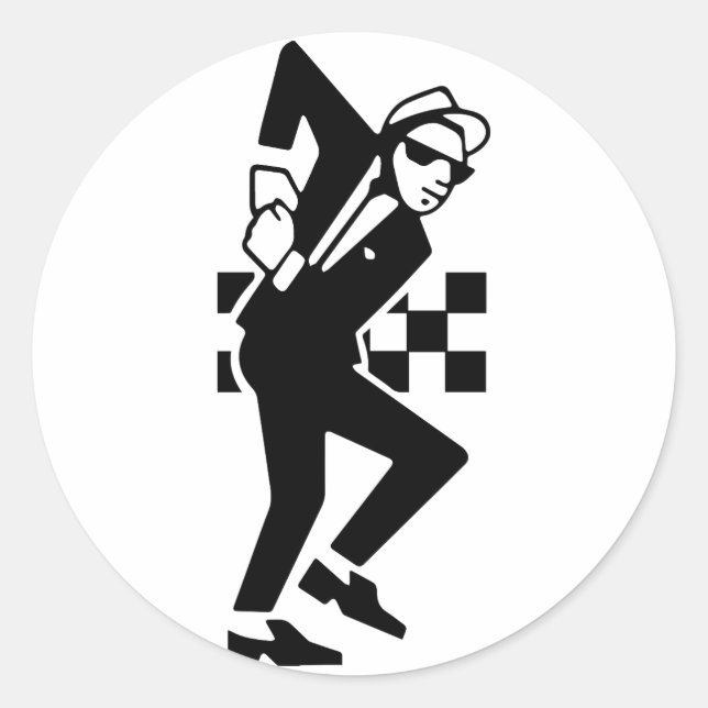 SKA Dancer Runt Klistermärke (Framsida)