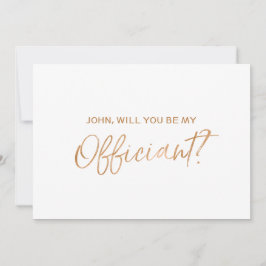 "Ska dig är vår officiant" märkte | guldro Inbjudningar