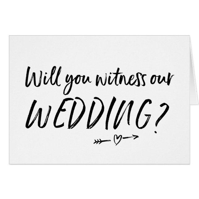 Ska dig bevittna vårt bröllopkort hälsningskort (Framsidan Horizontal)