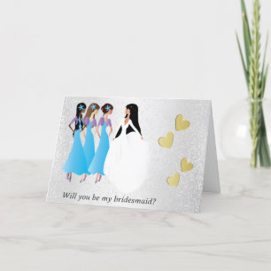 Ska dig var min brudtärna i blått & lilor inbjudan