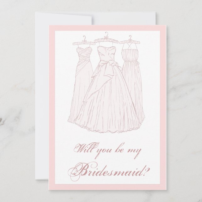 Ska dig var min brudtärna? inbjudningar (Framsida)