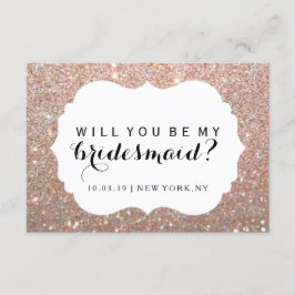 Ska dig var min brudtärna - rosa guld- Fab klätt Inbjudningar