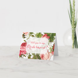 Ska dig var min brudtärna? Vintageblommigtromantik Inbjudan