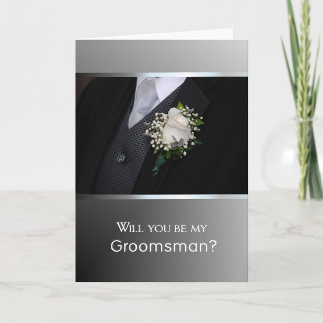 Ska dig var min Groomsman? Inbjudan (Framsida)