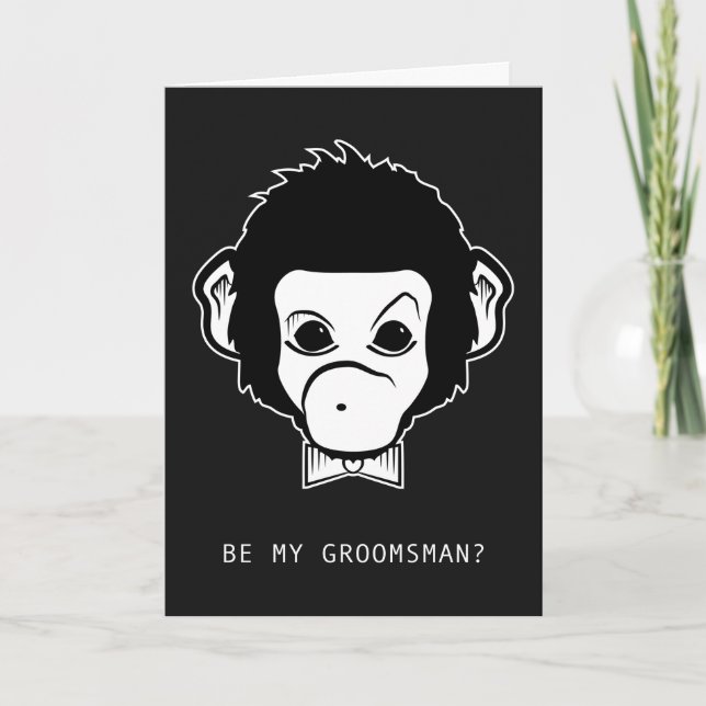ska dig var min groomsman? misterapa inbjudan (Framsida)