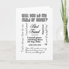 Ska dig var min maid of honor, bästa vän? inbjudan