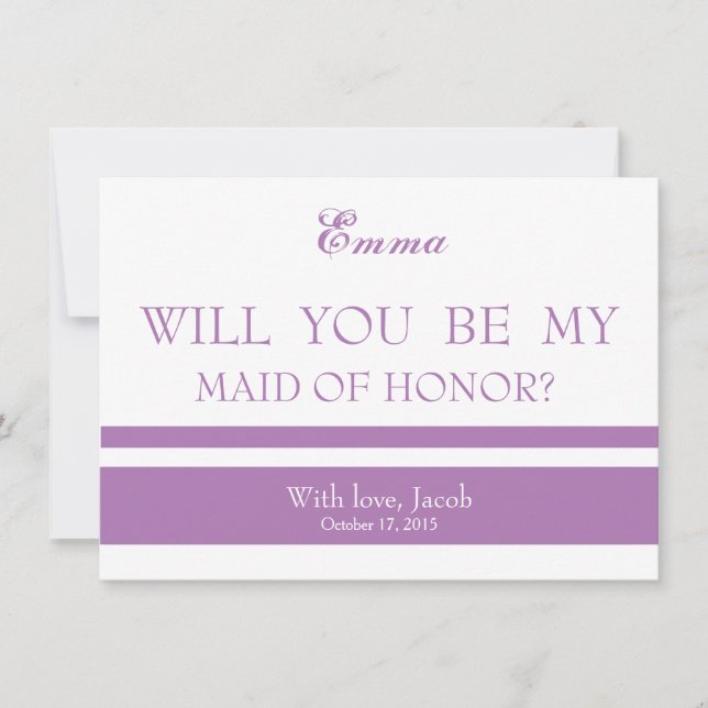 Ska dig var min MAID OF HONOR Inbjudningar (Framsida)