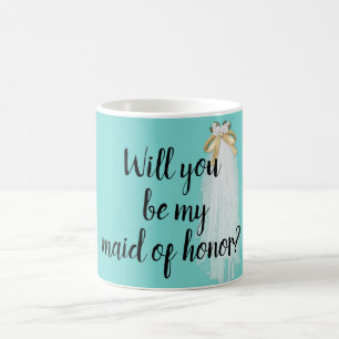 Ska dig var min maid of honor? skräddarsy färg kaffemugg