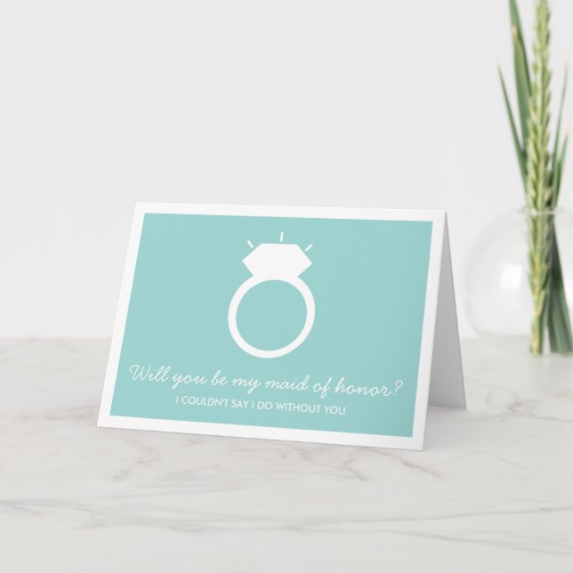 Ska dig var min maid of honor? Slösa ringkortet Inbjudan (Framsida)