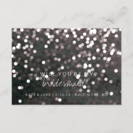 Ska dig var mitt brudtärnakort - Sparkling svart Inbjudningar