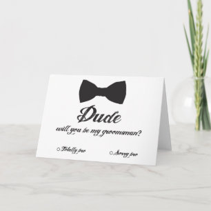 Ska dig var mitt groomsmanflugakort inbjudan