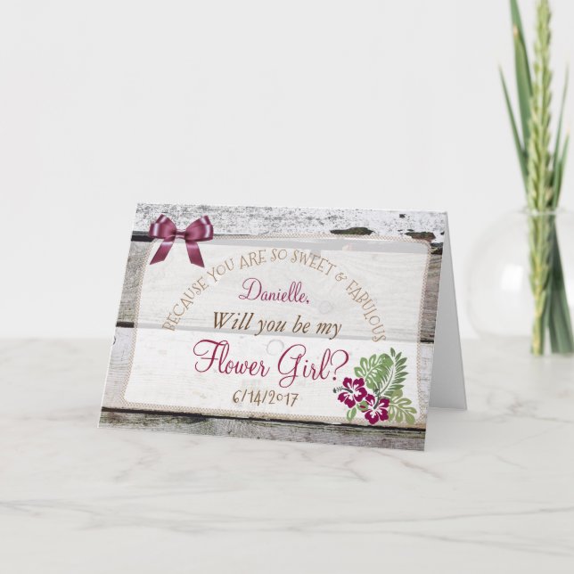 Ska dig var mitt lantliga Burgundy för brudtärnan Inbjudan (Framsida)