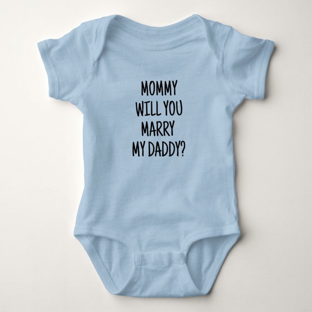 Ska du gifta dig med pappa? Baby Bodykostym T Shirt (Framsida)