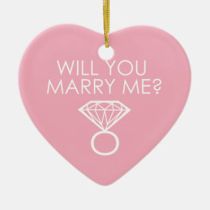 Ska du gifta mig? Diamond Ring Julgransprydnad Keramik