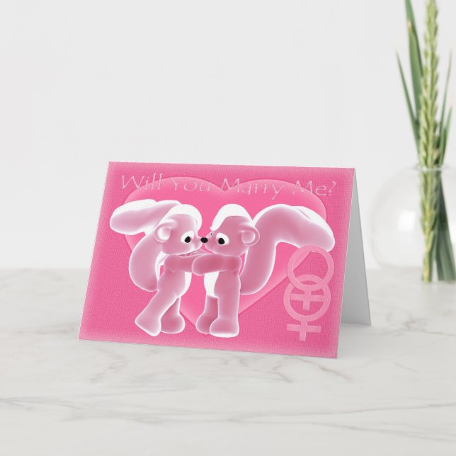 Ska du gifta mig? Gay, Lesbisk kort, sött kort (Framsida)